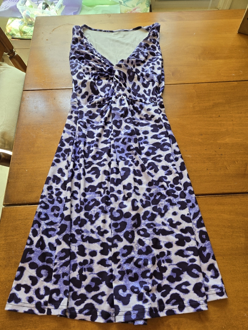 Purple Leopard Print Sleeveless Dress